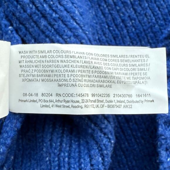 Primark V-Neck Knit Cardigan Sweater Button Up Two-Tone Size Medium Blue Gray - Picture 12 of 14